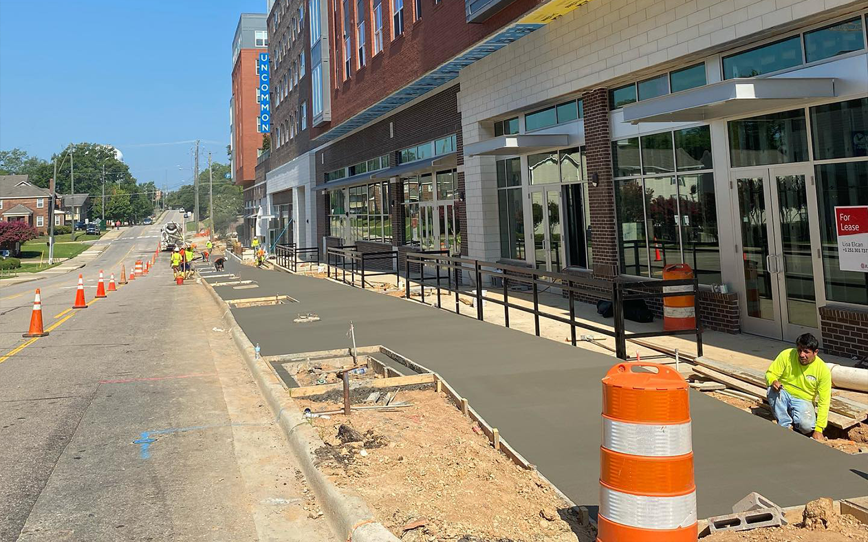 SJC Concrete Auburn Alabama paving sidewalk driveway loading docks foundation